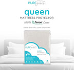PUREgrace Tencel Mattress Protector (Queen) – Waterproof, Noiseless Cover, Soft and Breathable with Deep-Pocketed Corners for Secure Fit