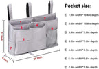 Sugaroom Bunk Bed Organizer - Bedside Storage Caddy with Pockets for College Dorm, Hospital, Baby Bed & Camp (Grey)