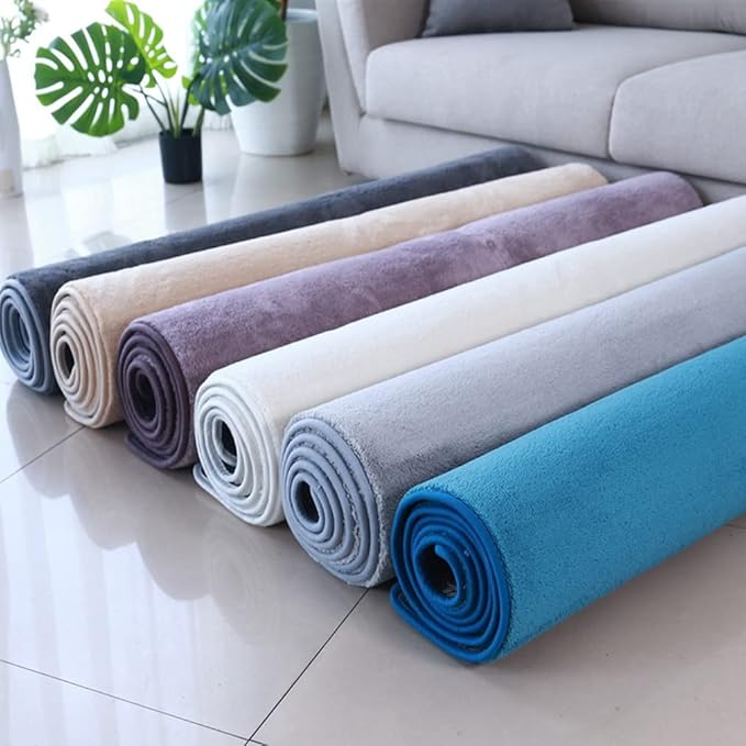 Soft Cashmere Area Rug Luxury Bedside Carpet Bedroom Living Room Mats Solid Color Children's Room Rugs Runner Carpets Indoor Mats Home Décor White Gray Red 5' X 5'