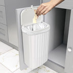 Glad Roomate Under Counter Waste Bin | Space Saving Small Trash Can for Kitchen Cabinet, Bathroom or Office | Dual Lid for Ease of Opening, 12 Liter, White