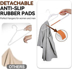 Plastic Hangers 50 Pack, Stackable Slim Space Saving Hangers with Non-Slip Pads, 360° Swivel Hook, Cascading Strip for Vertical Storage, Closet Organizer for Shirt, Suit, Skirt, Coat - Orange