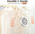 Velvet Felt Stackable Hangers 50 Pack, Non Slip, with 360° Swivel Hook, Ultra Thin and Space Saving for Suits, Shirts, Coats, 15Lbs Capacity Heavy Duty, Ivory