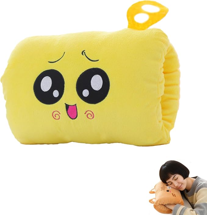 Kids Cartoon Hand Warmer Pillow, Plush Animal Doll with Arm Warmers for Children, Soft Hugging Cushion for Nap and Winter Days, Cozy Throw Pillow