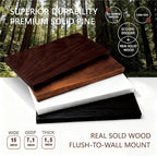 Solid Wood Floating Shelves, 15in Finished Real Wood Wall Shelves