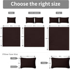 Easy-Going Full/Queen Size Reversible Quilt Set with 1 Quilt and 2 Pillow Shams, Soft Bed Quilt Cover, Water Resistant Lightweight Microfiber Bedspread, Stain Resistant, Damask-Chocolate/Beige