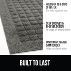 GORILLA GRIP Front Door Mat, 47x35, Indoor Outdoor Ultra Absorbent HydroAbsorb Doormat, Absorbs Up to 6 Cups of Water, Stain and Fade Resistant, Rubber Backing Doormats, Captures Dirt, Gray