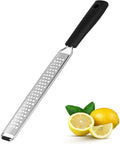 Zester Grater with Protective Cover – Fine Stainless Steel Lemon Zester cheese shredder for Kitchen, Ideal for parmesan, Garlic, Nutmeg, Chocolate, Fruits, Vegetables – Black