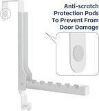 2 Pack Over The Door Drying Rack for Laundry, Over The Door Hanger Foldable, Heavy Duty Over The Door Hooks Hanger,Over Door Hook for Hanging Clothes,Rust-Resistant Over The Door Clothes Hanger,White