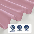 Twin Bed Skirt, Elastic Wrap Around Bed Skirt Twin Size, Bed Skirts for Adjustable Bed, Easy Fit with 14" Drop Length Tailored Drop Dust Ruffle (Pink)