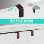 HapiRm Over The Door Organizer - Hanging Door Organizer with 4 Metal Large Capacity Baskets and Adjustable Coat Hook for Bathroom Bedroom Kitchen Pantry Closet Cabinet