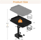 Snughome Clamp On Bedside Shelf for Bunk Bed - Adjustable Height Bedside Table Tray with Cup Holder & Cable Holes, Sturdy Nightstand Organizer Top Bunk Bed Accessories for College Dorm Apartment