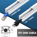 shinfly 189in Cord Hider Kit, Paintable Cable Raceway for Wall Mounted TV, Cord Covers for Wires on Wall, Wire Hider for TV Cables, White, 0.59” W x 0.35” H (15.75in x 12-Pack)