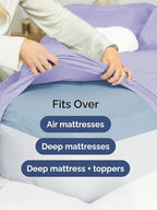 Extra Deep Twin XL Fitted Sheet - Hotel Luxury Single Fitted Sheet Only - Easily Fits 18 inch to 24 inch Mattress - Ultra Soft, Wrinkle & Fade Free w/Extra Deep Pocket - Breathable & Comfy - Lavender