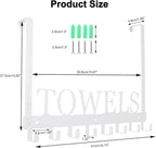 Over The Door Hooks, Towel Rack for Bathroom Towel Holder for Hanging Heavy Duty, Wall Mount Towel Hanger with 8 Hooks for Bedroom Bathroom Kitchen Towels,White