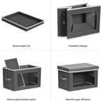 Homsorout Stackable Storage Bins with Lids - Medium Storage Box with Lids, Foldable Closet Boxes for Organizing, Wardrobe Clothes Organizer with Window, Cubes Bins for Living Room, 4 Pack, Dark Grey