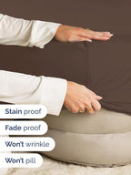 Extra Deep Twin Fitted Sheet - Hotel Luxury Single Fitted Sheet Only - Easily Fits 18 inch to 24 inch Mattress - Ultra Soft, Wrinkle Free w/Extra Deep Pockets - Easy-Care, Breathable & Comfy - Brown