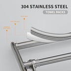 BESy 24 Inch Brushed Nickel Towel Racks, Bathroom Towel Shelf with Foldable Towel Bar Holder and Towel Hooks, Wall Mounted Multifunctional Bathroom Accessories, Double Towel Bars