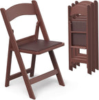 Nazhura Garden and Patio Folding Chair Set of 4 for Event and Wedding, Lightweight with Padded Seat, Water-Proof, Double Braced Frame, Non-Slip Feet, 900LB Capacity (Brown)