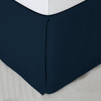 SONIVE Queen Bed Skirt,15" Drop Pleated Dust Ruffle,Classic Tailored Easy Fit Brushed Microfiber Skirts Hotel Quality Shrinkage & Fade Resistant Navy Blue