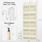 PureSpace 5-Tier Over The Door Organizer with 10 Side Mesh Pockets & Clear Windows, 80 lbs Weight Capacity Hanging Storage for Bathroom, Bedroom, Nursery, Kitchen, Organize Shoes, Diapers(Beige)