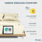 THREAD SPREAD 100% Egyptian Cotton King Size Sheets Set - Luxury 1500 Thread Count Egyptian Cotton Sheets King Size, 17" Deep Pocket, Soft, Cooling Sateen Weave Hotel Quality Bedding Set - Ivory