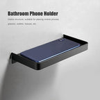 Cyrank Bathroom Cell Phone Shelf, Stainless Steel Wall Mount Toilet Phone Holder Toilet Small Floating Wall Shelves, 7.3x3.5 in (Black)