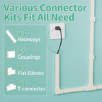 Delamu Cord Hider, 100in Self-Adhesive Cord Cover Kit for Wall Mounted TV, Paintable Wire Hider, Flexible Cable Management System, Cable Raceway Conceals 2-3 Wires, W0.95 H0.55in, Beige