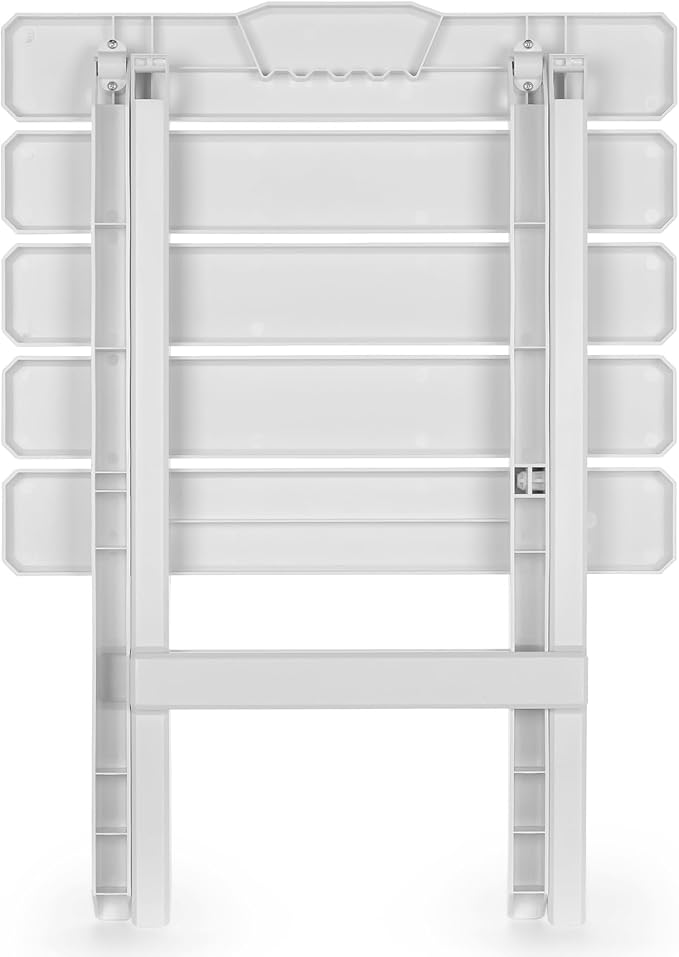 Camco 51695 White Large Adirondack Portable Outdoor Folding Side Table, Perfect for The Beach, Camping, Picnics, Cookouts and More, Weatherproof and Rust Resistant