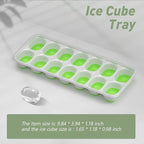 ChefAide Ice Cube Tray with Lid, 2 Packs 28 Cubes Durable Stackable Ice Cube Trays for Freezer with Removable Lids, Easy-Release Plastic & Silicone Ice Tray for Cocktail, Coffee