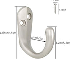 IBosins 50PCS Coat Hooks Wall Mounted Single Prong Robe Hook for Hanging Towel Hooks with 100 Screws for Cup, Mug, Bags, Hat, Cap, Scarf, Pet leashes