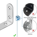 16 Pcs L Bracket Stainless Steel Corner Brace Sets, 90 Degree Right Angle