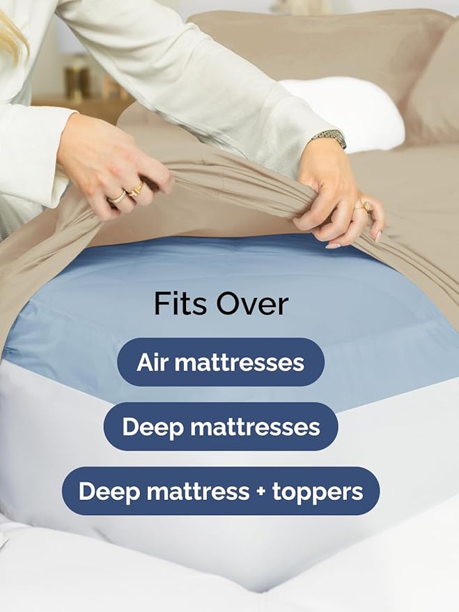 Extra Deep Pocket Twin XL Sheets - 3 Piece Breathable & Cooling Bed Sheets - Hotel Luxury Bed Sheet Set - Soft, Wrinkle Free & Comfy - Easily Fits Extra Deep Mattresses - Deep Pocket Cream Sheets Set