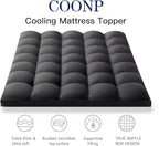 COONP California King Mattress Topper, Extra Thick Pillowtop, Cooling Plush Mattress Pad Cover Bed Topper Protector with 8-21 Inch Deep Pocket (Black, California King)
