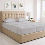 THREAD SPREAD 100% Egyptian Cotton Split King Sheets Sets for Adjustable Bed - Luxury 1500 Thread Count Split Top King Sheets (5 PC, Light Grey), Soft, Cooling, Sateen Weave 17" Deep Pocket Sheet Set