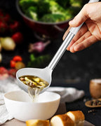 Pack of 2 Ladle Spoon,Silicone Large Spoon for Soup,Non Stick Kitchen Utensils with High Heat Resistant,BPA Free Perfect Kitchen Tools for Cooking, Stirring,Serving Soups (BLACK-WHITE)