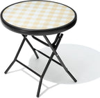 Foldable Patio Side Tables, 17.7" Small End Table Outdoor Weatherproof