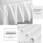 SlumberWell Queen Bed Skirt with Split Corners, Soft Microfiber, 15 Inch Drop, White Solid, Elegant Ruffled Design