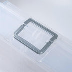 novelinks Transparent 4" x 6" Photo Organizers and Photo Storage Box with Handle, 16 Inner Photo Cases, Portable Picture Organizers & Photo Storage Containers (Clear-Silver Handle)