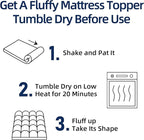 Mattress Topper Twin XL for Back Pain, Extra Thick Mattress Pad Cover, Plush Pillow Top, Deep Elastic Pocket, Grey,39"X80"+20"