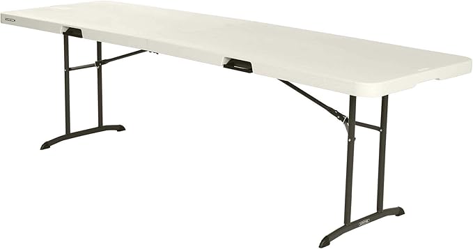 Lifetime 80882 Commercial Fold in Half Table, 8 Feet, 2 Pack, Almond