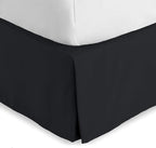 Bare Home Kids Twin Bed Skirt - 15-Inch Tailored Drop Easy Fit - Bed Skirt for Beds - Center & Corner Pleats (Twin, Black)