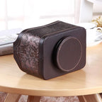 PU Leather Remote Control Organizer with 360° Spinning Design,Desk Organizer for TV Remote,Phone,Pen,Glasse,Mail,Tablet,Calculator,Controller-Home & Office Storage Caddy (Antique Brown) ﻿