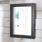 AAZZKANG Black Mirrors for Wall 50 x 40 cm with Rectangle Wood Framed Decorative Wall Mirror for Bedroom Living Room Bathroom Entryway