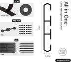 Yagee Cable Manager Self-Adhesive Kit,Spliced Installation for All Types of Office Cable Management,Customized Cable Outlet,All-in-one Desktop Cable Manager Kit.