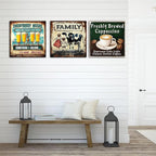 Vintage Square Tin Sign - "Fresh Brewed Iced Tea Served Here" Retro Beverage Art - Square Metal Wall Decor for Cafe, Kitchen, or Home - Refreshing and Delicious Gift for Tea Lovers