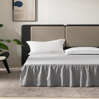 TSUTOMI Light Grey Bed Skirt King Size Ruffled Bed Skirt with Split Corners, King Bed Skirt 16 Inch Drop, King Size Bed Skirt Grey for Ruffled Bed Skirt with Split Corners, Bed Skirt King Size