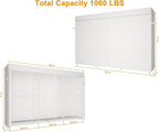 ULIFHOME E14C Max Heavy Duty Closet Organizer System，Freestanding Clothing Racks for Hanging Clothes，Adjustable Garment Rack 86" W × 16" D × 77" H Hold 1060 lbs，White Rack with White Cover