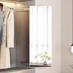 Hideaway Closet Mirror, Retractable Full Length Mirror, 51" x 16" Wall Mounted Mirror, Suitable for Bedroom, Locker Room, Cloakroom - White