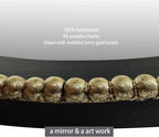 WAMIRRO Ornate Full Long Mirror, Arched Black Carved Morden Luxury Living Room Decorative Ornate Mirorrs for Entryway Firplace Mantel Hallway 24"X53"