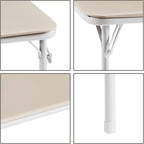 VECELO 34'' Folding Card Table Square with Soft Padded Tabletop, Portable for Dining Room, Parties, Games, Puzzles, Beige
